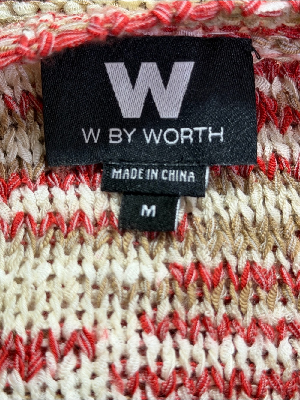 W by Worth Pink & Cream Marled Crewneck Sweater Size Medium - Picture 2 of 8